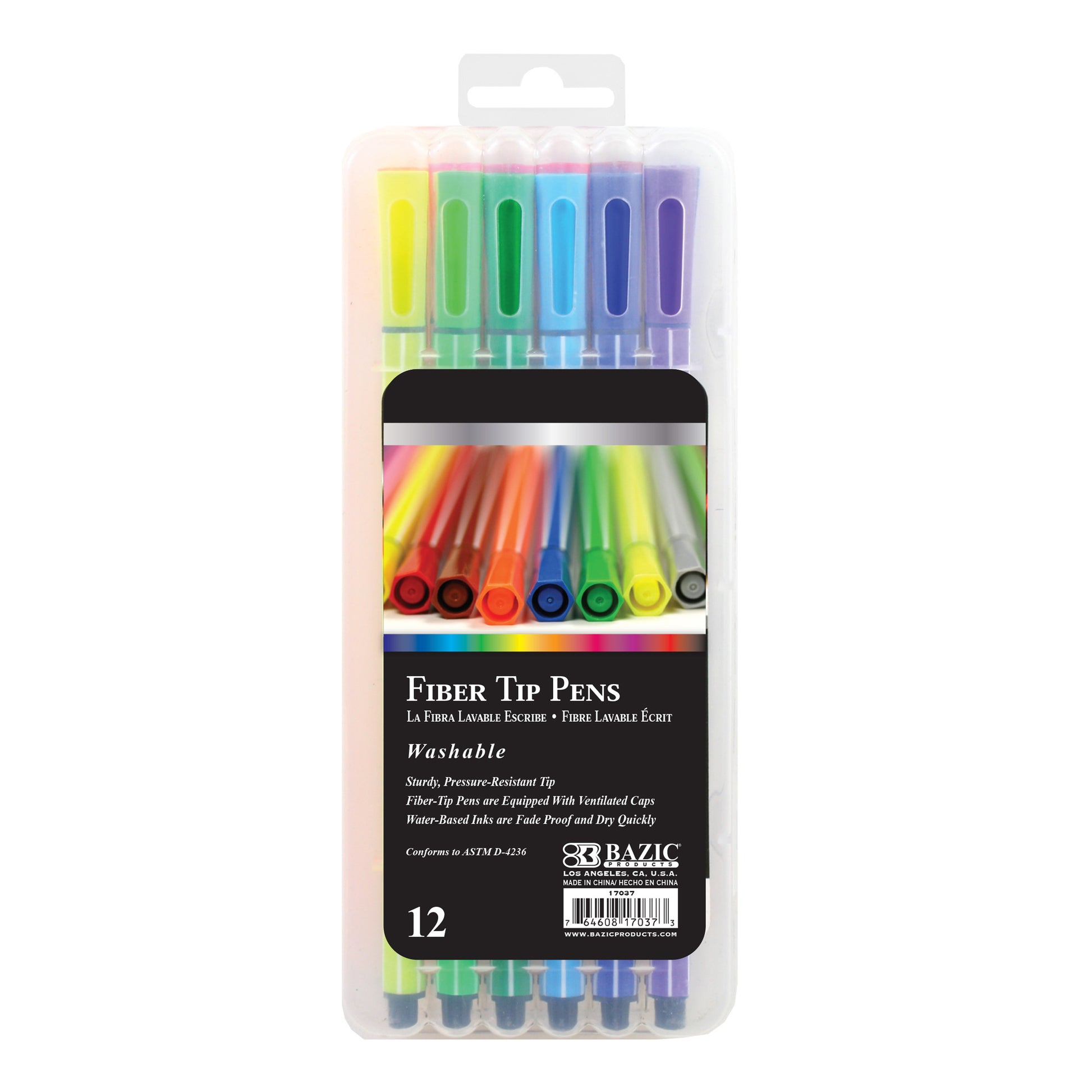 BAZIC Fiber Tip Pens (12), Stationery - Shock 'N' Stock