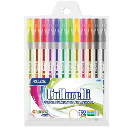 Bazic Collorelli Glitter Gel Pens, 12pk