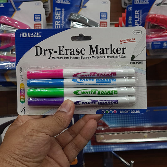 Bazic Dry Erase Marker - 4pk