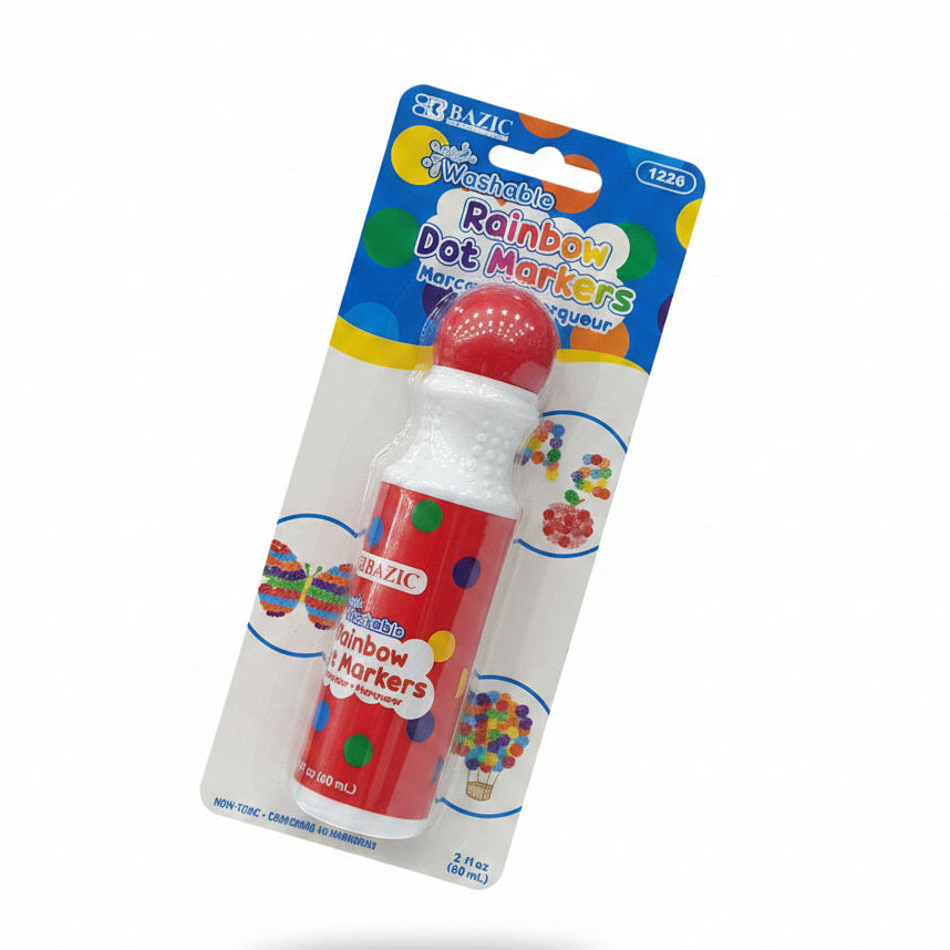 Bazic Rainbow Dot Markers - Washable