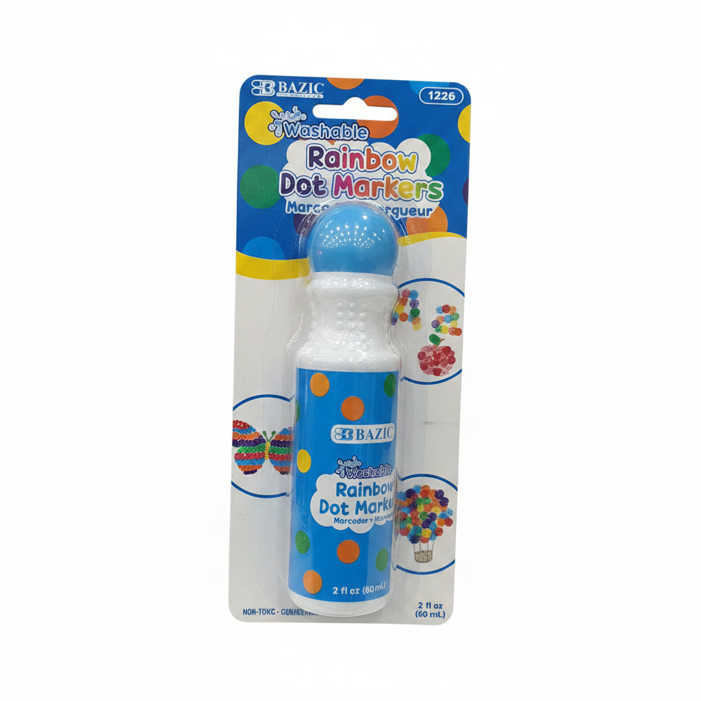Bazic Rainbow Dot Markers - Washable