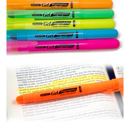 Bazic Gel Fluorescent Bible Highlighter Smooth Glide 5 Pk