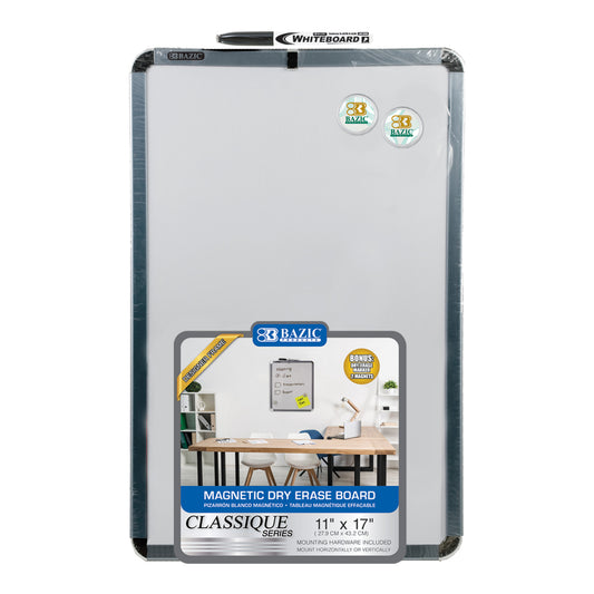 Bazic Magnetic Dry Erase Board, 11" x 17"