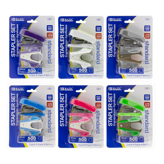 Bazic Stapler Set - Standard 26/6 Staples