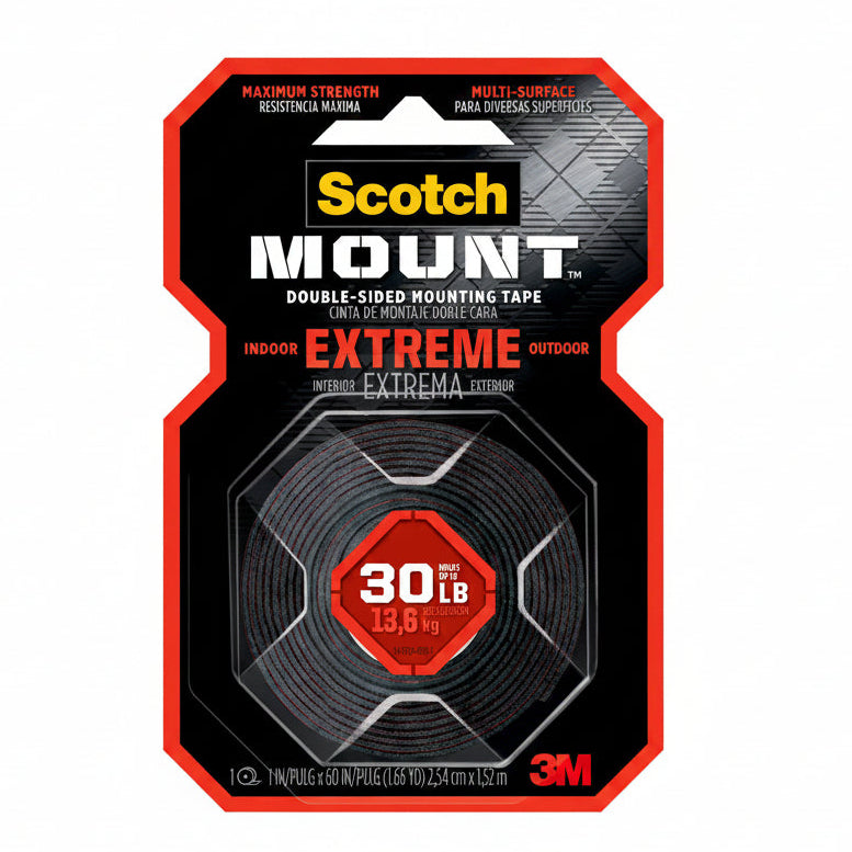 3M Scotch Mount Extreme Double Sided 30LB Indoor & Outdoor Tape - 1"