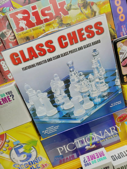 Glass Chess Set - 14" x 14"