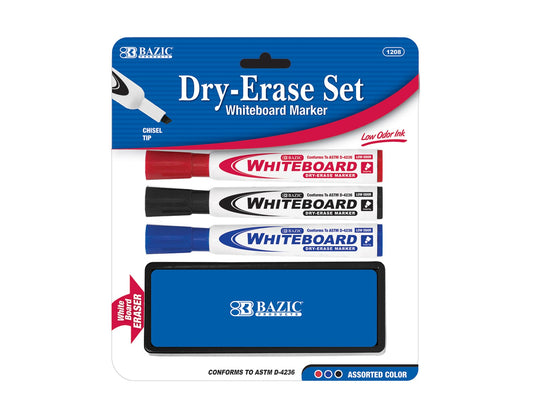 Bazic Dry Erase Set Assorted Colors