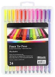 BAZIC Fiber Tip Pens (24), Stationery - Shock 'N' Stock