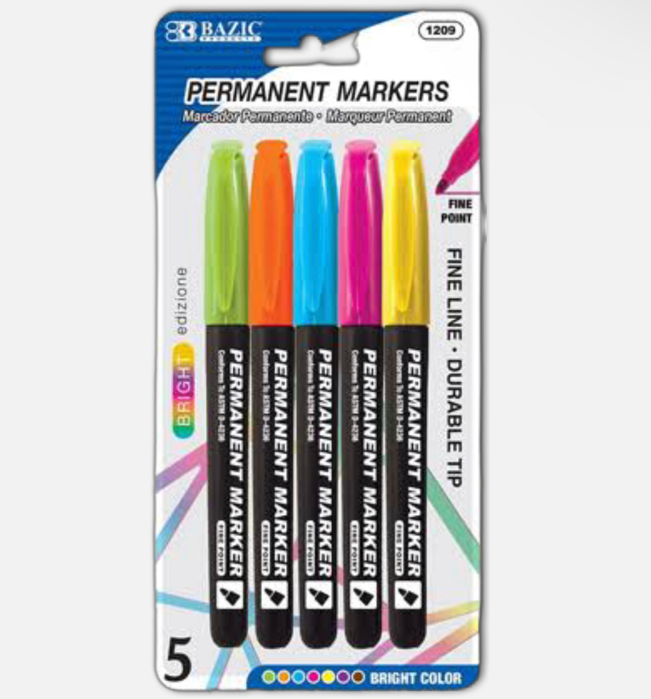 Bazic Permanent Markers Bright Color